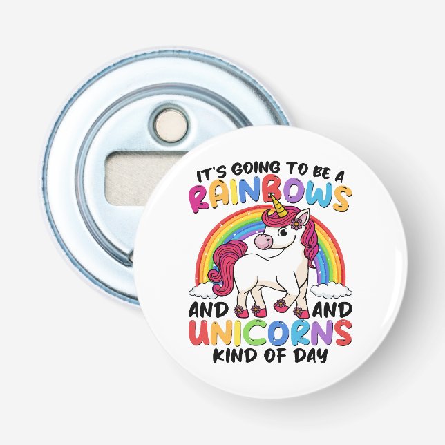 cute unicorn rainbow funny bottle opener (Front)