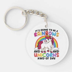cute unicorn rainbow funny keychain