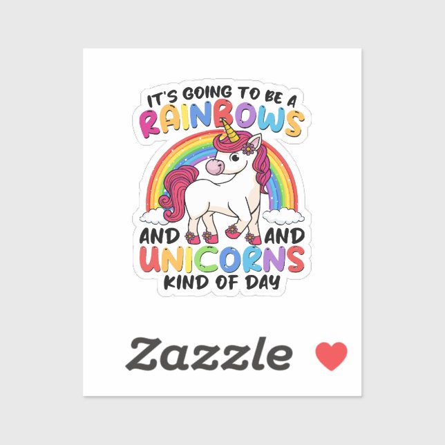 cute unicorn rainbow funny sticker (Sheet)
