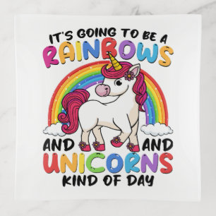 Cute Unicorn Rainbow Funny Trinket Tray