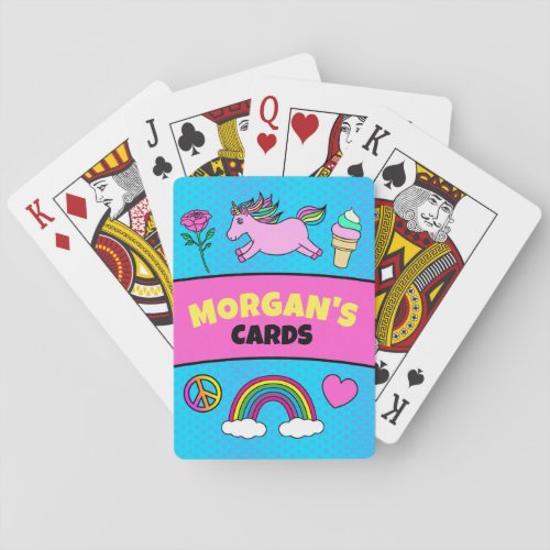 Cute  Unicorn Rainbow Ice Cream Cards_Pop Art Playing Cards