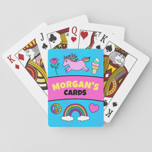 Cute  Unicorn Rainbow Ice Cream Cards_Pop Art Poker Cards