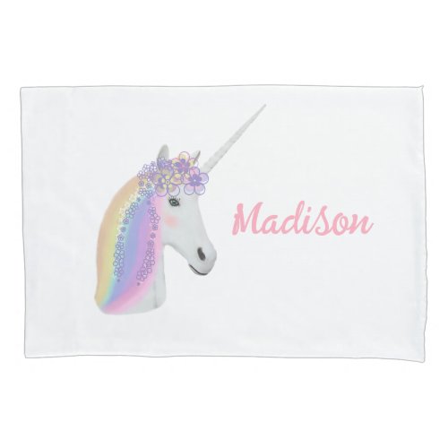Cute Unicorn Rainbow Kids Personalized  Pillow Case