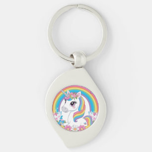 Cute Unicorn Rainbow Magical Fantasy Gift for Kids Keychain