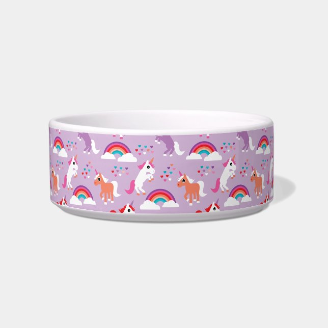 Cute Unicorn Rainbow Purple Bowl (Front)