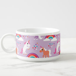 Cute Unicorn Rainbow Purple Bowl