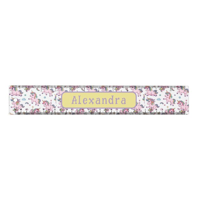 Cute Unicorn Rainbow Ruler (Front)