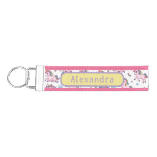Cute Unicorn Rainbow Wrist Keychain