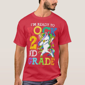 Cute Unicorn Ready To Rock 2nd Grade School Suppli T-Shirt