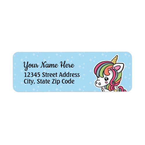 Cute Unicorn return address labels