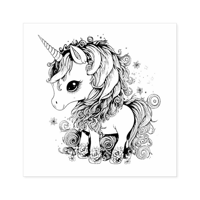 CUTE UNICORN RUBBER STAMP (Imprint)