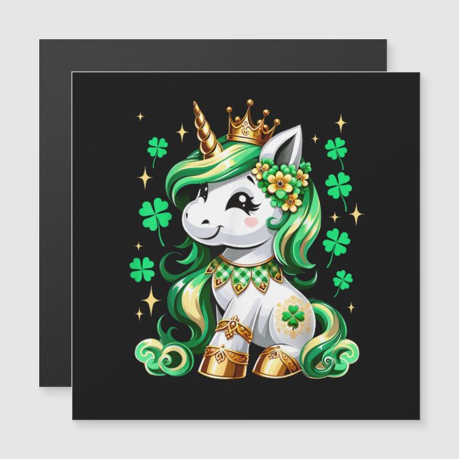 Cute Unicorn Shamrock St Patricks Day  (Front/Back)
