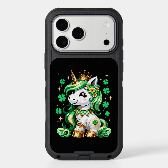 Cute Unicorn Shamrock St Patricks Day  Otterbox iPhone Case (Back)