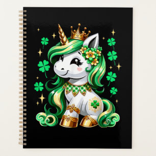 Cute Unicorn Shamrock St Patricks Day  Planner