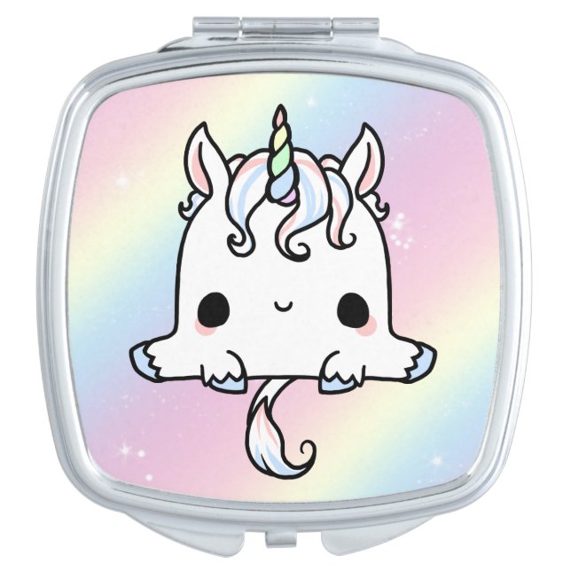 Cute Unicorn Square Compact Mirror (Front)
