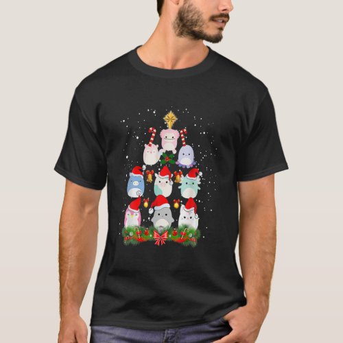 Cute Unicorn Squishmallow Tree Merry Christmas Cos T_Shirt