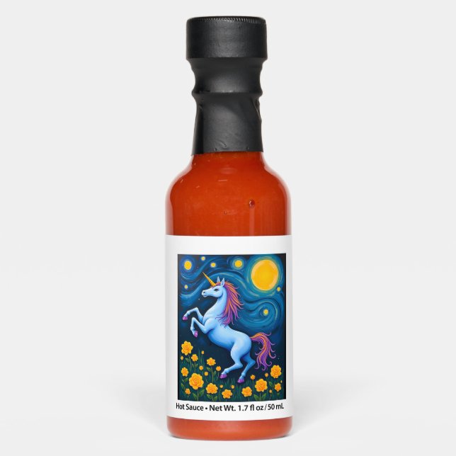 Cute Unicorn Starry Night (3) Hot Sauces (Front)