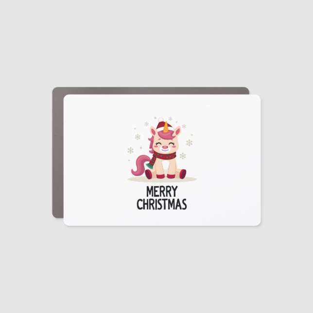 Cute Unicorn Starry Night (4) Car Magnet (Front)