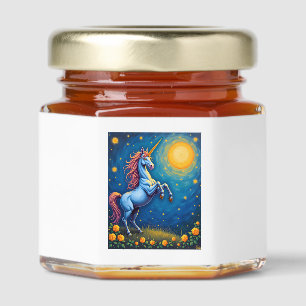 Cute Unicorn Starry Night (4) Honey Jar Favors