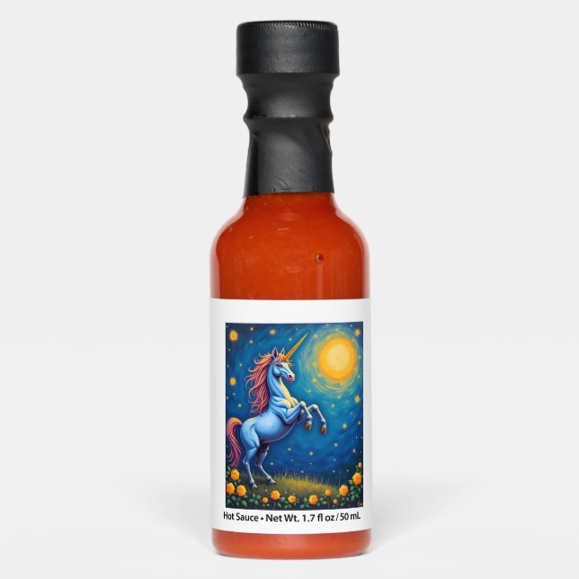 Cute Unicorn Starry Night (4) Hot Sauces (Front)