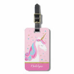 Cute Unicorn Stars Glitter Pink Luggage Tag Cute Unicorn Stars Glitter Pink Luggage Tag