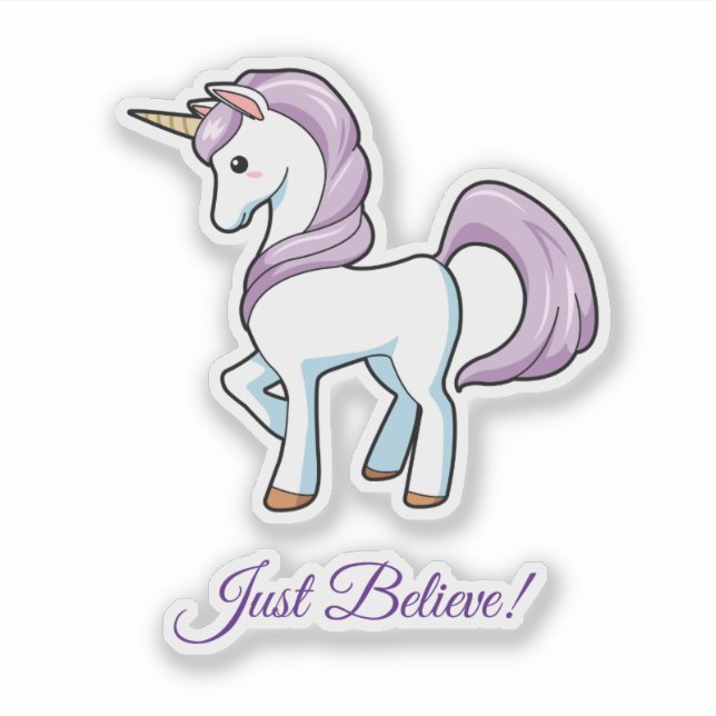Cute Unicorn Sticker (Front)