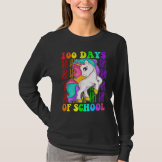 Cute Unicorn Student Boys Kids Gift 100 Days Of Sc T-Shirt