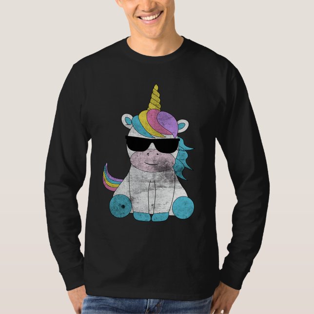 Cute Unicorn Sunglasses Unicorns Magical Creature  T-Shirt (Front)