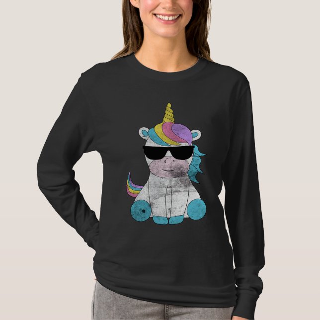 Cute Unicorn Sunglasses Unicorns Magical Creature  T-Shirt (Front)