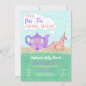 Cute Unicorn Tea Party Baby Shower Invitation V2 (Front)