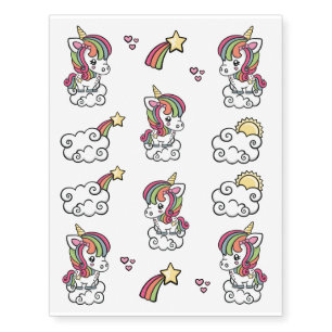 Cute Unicorn temporary tattoos