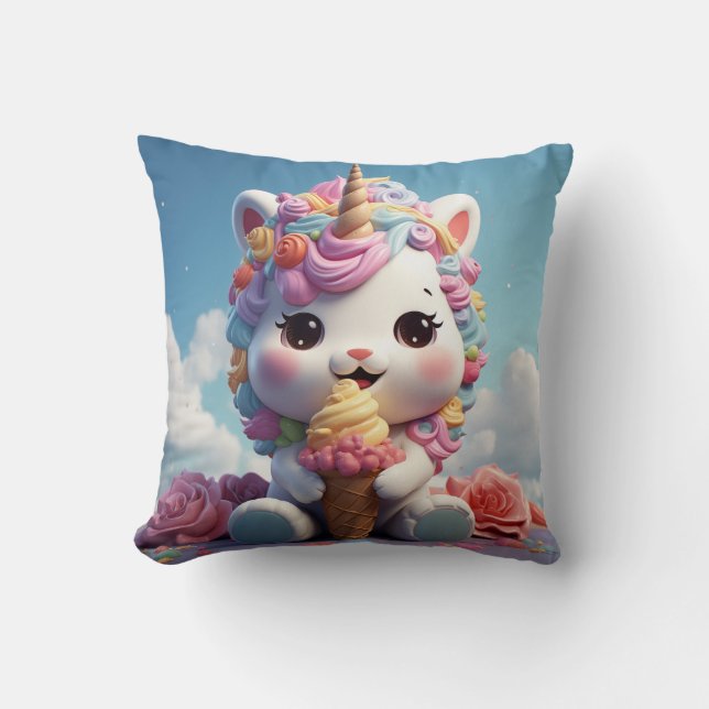 Cute unicorn throw pillow (Front)