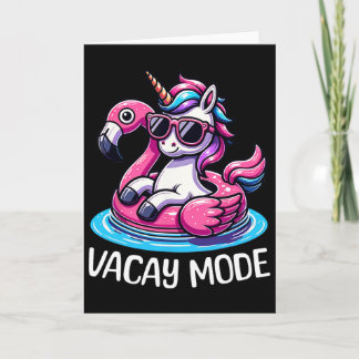 Cute Unicorn Vacay Mode Funny Family Vacation Kids Card