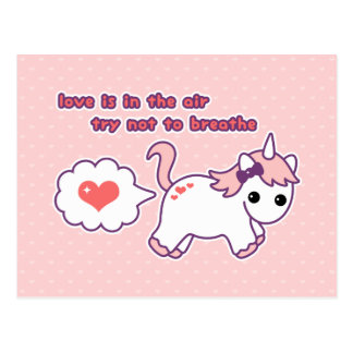 Cute Unicorn Valentine Postcard