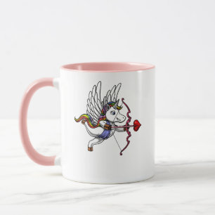 Cute Unicorn Valentines Day Cupid Mug