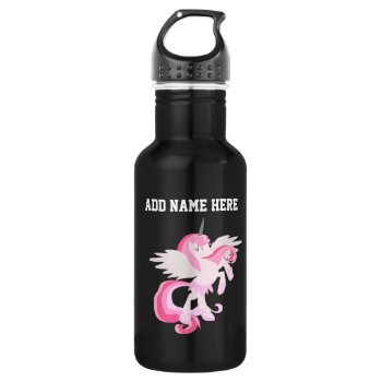 Cute Unicorn Water Bottle by bunnieclaire at Zazzle