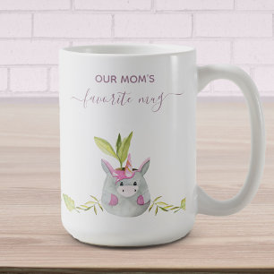 Cute Unicorn Watercolor Mom's Favorite Coffee Mug