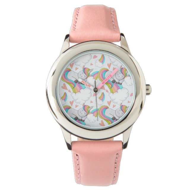 Cute Unicorn Watercolor Watch (Front)