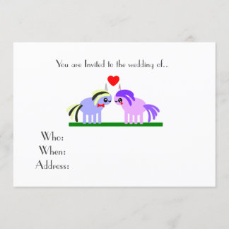 cute unicorn wedding invitation