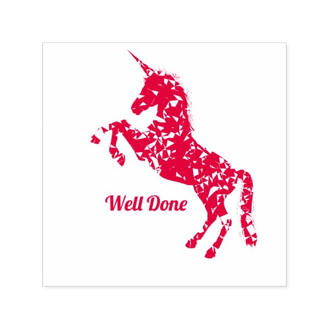 Cute unicorn Well Done teacher stamp (Design)