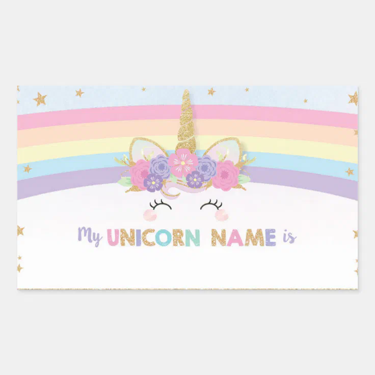 Cute Unicorn What is Your Unicorn Name Game Rectangular ...