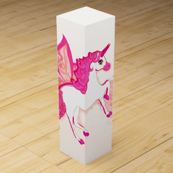 Cute Unicorn Wine Gift Box by orchideapl at Zazzle