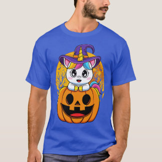 Cute Unicorn WItchy O Lantern Pumpkin Halloween T-Shirt