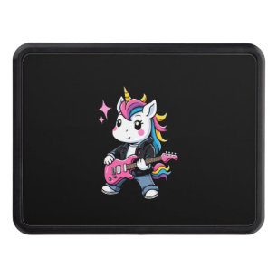 Cute Unicorn with Guitar Unicorn Rock music lover  Hitch Cover