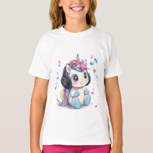 Cute Unicorn with Headphones T-Shirt 