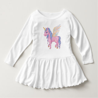 Cute Unicorn with rainbow wings illustration Dress