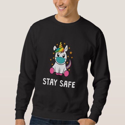 Cute Unicorn With Respirator Mask For The Home Sweatshirt
