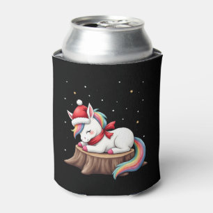 Cute Unicorn with Scarf Christmas Xmas Holiday T-S Can Cooler