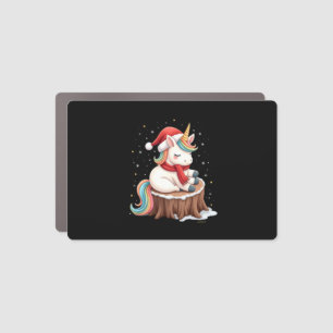 Cute Unicorn with Scarf Christmas Xmas Holiday T-S Car Magnet
