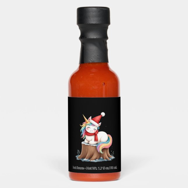 Cute Unicorn with Scarf Christmas Xmas Holiday T-S Hot Sauces (Front)